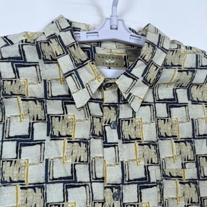 Camicia hawaiana vintage edizione naturale 2XL manica corta con bottoni stampa all over - Foto 1 di 9