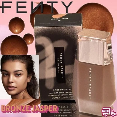 FENTY BEAUTY-Rihanna Eaze Drop'lit All-Over Glow Enhancer~Bronze Jasper 36ml NIB - Image 1 of 4