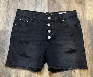 Girls size 16 NWT Jordache High Rise Adjustable Waist Repreve Midi Cutoff Shorts - Picture 1 of 6