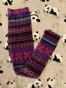 No Boundaries Junior's Leggings Size Medium 7 9 Multicolor Purple Suede - Picture 1 of 6