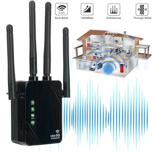 WLAN Verstärker 1200Mbit/s WiFi Repeater Dualband 2,4GHz & 5GHz WiFi Booster - Bild 1 von 12