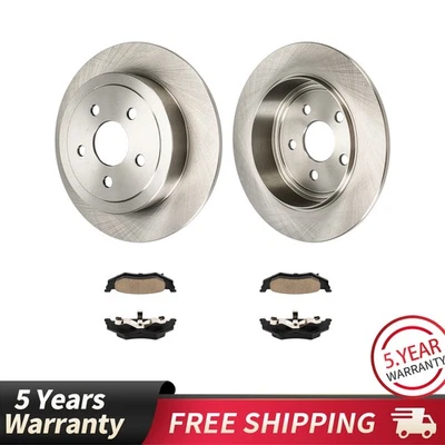 6PC Rear Brake Rotors Pads Kit Solid For 2001-2002 Chrysler PT Cruiser P-658 - Image 1 of 4