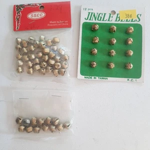 3x Jingle Bells Vintage Gold Tone 1/4"  NEW Old Stock Christmas 60 Bells Crafts - Picture 1 of 9