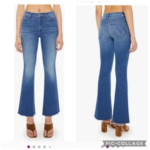 Pantalones de mezclilla MOTHER The Weekender Fray in Nip it in the Bud para mujer talla 27” pierna acampanada - Imagen 1 de 18