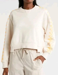 Free People FP Movement Feeling Wavy Printed Sleeve Sweatshirt Large Relaxed Fit - Picture 1 of 6