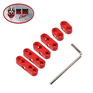 Red Plastic Spark Plug Wire Separator 6 Pc Set - Race Style fits 8mm, 9mm, 10mm - Bild 1 von 24