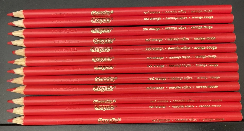 12 Lápices de Colores Crayola 'Rojo Naranja' preafilados, ¡ideales para aula de arte! Foto 1 de 1