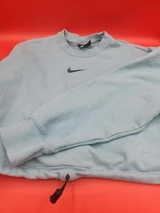 Nike Center Swoosh Cropped Women’s Crew Neck Blue Sweat Shirt - XL  - Picture 1 of 4
