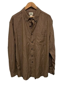 L.L. Bohnenhemd Herren XL Trachten braun beige Hahnentritt Langarm Knopfleiste - Bild 1 von 8