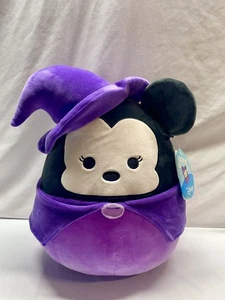 Squishmallow 15 Inch Disney Minnie Mouse Witch Halloween Plush Purple Black Toy - Picture 1 of 8