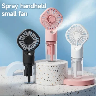 Handheld Misting Fan Usb Rechargeable Face Steamer Battery Travel Cooling New - image 1 of 4