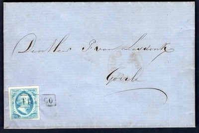 NETHERLANDS Nr 1 on Cover TILBURG 11/6/1863 - Image 1 of 2