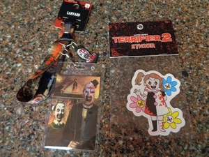 Terrifier Art the Clown & Pale Little Girl Lanyard & Sticker Set of 2 New - Picture 1 of 11