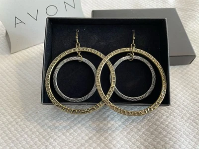 Avon Hammered Hoop Pierced Earrings - Image 1 of 2