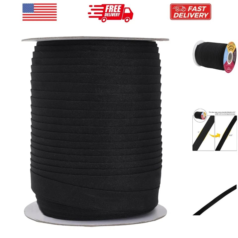 Double Fold Bias Tape for Sewing Seaming Binding Hemming Piping Quilting