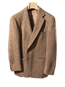 Harris Tweed 40R Brown Sport Coat Blazer Jacket Solid 2B Wool - Picture 1 of 6