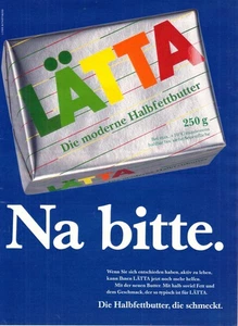 3w20923/ Alte Reklame von 1993 – LÄTTA – Die moderne Halbfettbutter. - Picture 1 of 1