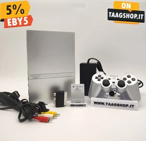 PLAYSTATION 2 SLIM SILVER CONSOLE SONY PS2 RICONDIZIONATA 100% FUNZIONANTE - Foto 1 di 16