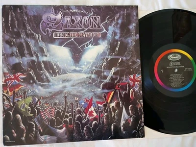 Saxon - Rock The Nations - NM/VG+ 1986 Hair Metal Rock Capitol ST-12519 1ST Pres - Image 1 of 4