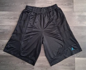 Vintage Jordan Dazzle Silky Shiny Basketball Shorts 12" Black Blue Size Large  - Picture 1 of 11