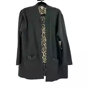 Cardigan Stampa Leopardata Chico Blazer Fronte Aperto Carriera Donna XL NUOVO CON ETICHETTE - Foto 1 di 12
