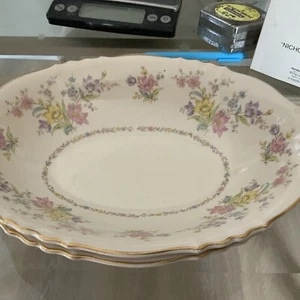 2- Syracuse China Briarcliff Federal Shape 10.5" Oval Vegetable Serving Bowls - Picture 1 of 7