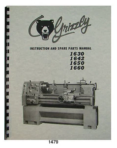 Torno Grizzly 1630, 1642, 1650 y 1660 manual de instrucciones y piezas #1479 - Imagen 1 de 8