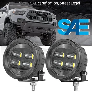 Luces LED redondas de conducción X2 legal para Toyota Tacoma SAE 2016-23 3,5" - Imagen 1 de 16
