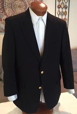 Blazer Palm Beach Para Hombres Negro Dorado Btn Talla 42 R ¡COMO NUEVO! Foto 1 de 4