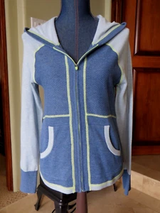 Mujer Eddie Bauer Tejida Base de Entrenamiento Capa Cremallera Completa Azul Verde Talla PS Nueva Sin Etiquetas - Imagen 1 de 15