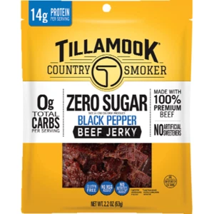 Tillamook Country Smoker Zero Sugar Black Pepper Beef Jerky 2.2 oz Pack of 3 - Picture 1 of 1