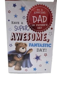 Tarjeta especial del Día del Padre Dad Superdad 9"" X 6"" tarjeta del Día del Padre peluche amor - Imagen 1 de 2