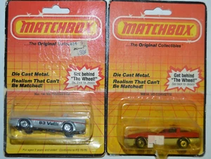 LOT OF 2 Matchbox MB 14 '83 Chevrolet Corvette Red + Silver Diecast Macau - Picture 1 of 12
