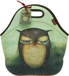 Bolsa de almuerzo Santoro Grumpy Owl de neopreno con cremallera - Imagen 1 de 3