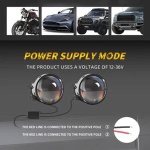 Faro Auto Dinamico 2x12V Devil Eye LED Luce Oculare Gruppo Faro - Foto 1 di 14