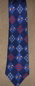Tommy Hilfiger Necktie, Stars, Stripes & Dogs, 100% Italian Silk, Made in USA - Picture 1 of 9