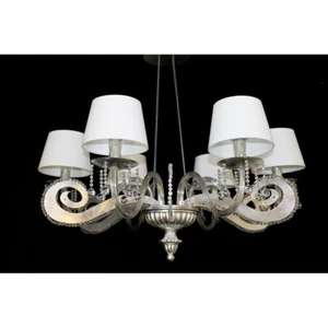 LAMPADARIO CLASSICO DESIGN FOGLIA ARGENTO CRISTALLO PARALUMI - Imagen 1 de 1