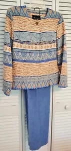 SAG HARBOR ANZUG Gr. 10 Hose & Oberteil blau & hellbraun Hose & Blazer neu ohne Etikett - Bild 1 von 2