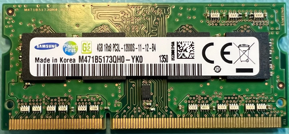 Samsung M471B5173QH0-YK0 Laptop Memory 4GB 1Rx8 PC3L-12800S 1600MHz - Image 1 of 1