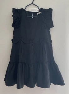 Gymboree Toddler Girls Solid Black Ruffle Short Sleeve Holiday Dress Black 3 NWT - Picture 1 of 10