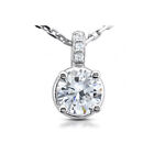 1.08ct F SI2 Round Earth Mined Certified Diamonds 18k White Gold Classic Pendant