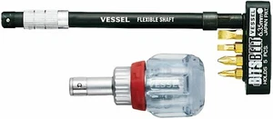 Juego de destornilladores de trinquete Vessel Stubby con eje flexible TD-6700FX-4 JAPÓN - Imagen 1 de 6