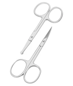 PACK OF 2 Curved and Rounded Portable Scissors School Home Office Art Supplies - Picture 1 of 6