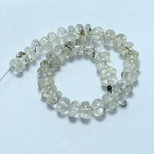Cuentas de rondelle lisas de rutilo de 7 pulgadas Briolette joyas de piedras preciosas naturales sueltas - Imagen 1 de 3