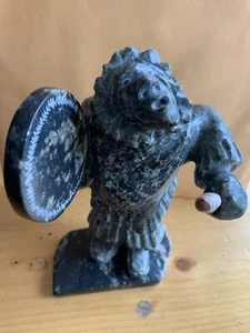 Soapstone Carving Drum Dancer By Adamie Sharky ((authentic Soapstone Carving) - Bild 1 von 6