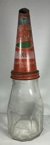 Castrol XL Oil Top And Glass Bottle Vintage Collectable Oil And Petrol - Picture 1 of 24
