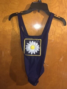 navy blue flower girls swimsuit size 8 - Picture 1 of 3