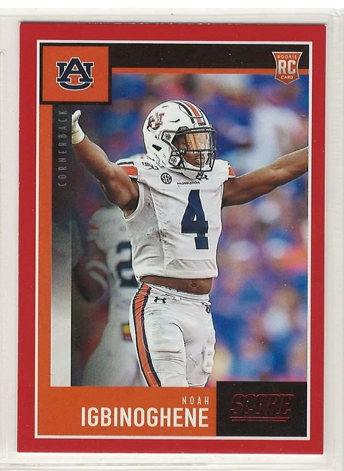 NOAH IGBINOGHENE RC 2020 SCORE Football RED parallel RETAIL Auburn DOLPHINS - Image 1 of 1