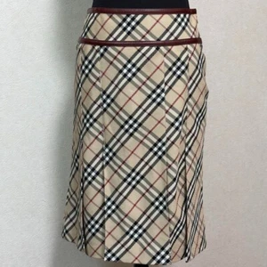 Burberry London Blue Label Pleated Skirt Nova Check Size 38 W 28inch New - Picture 1 of 10