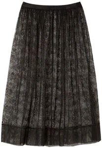 Victoria's Secret Very Sexy Floral Lace Midi Skirt Black Medium NWT - Picture 1 of 2